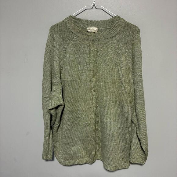 Sweaters - Golden touch Olive Green Cable Knit Sweater womens size 3X